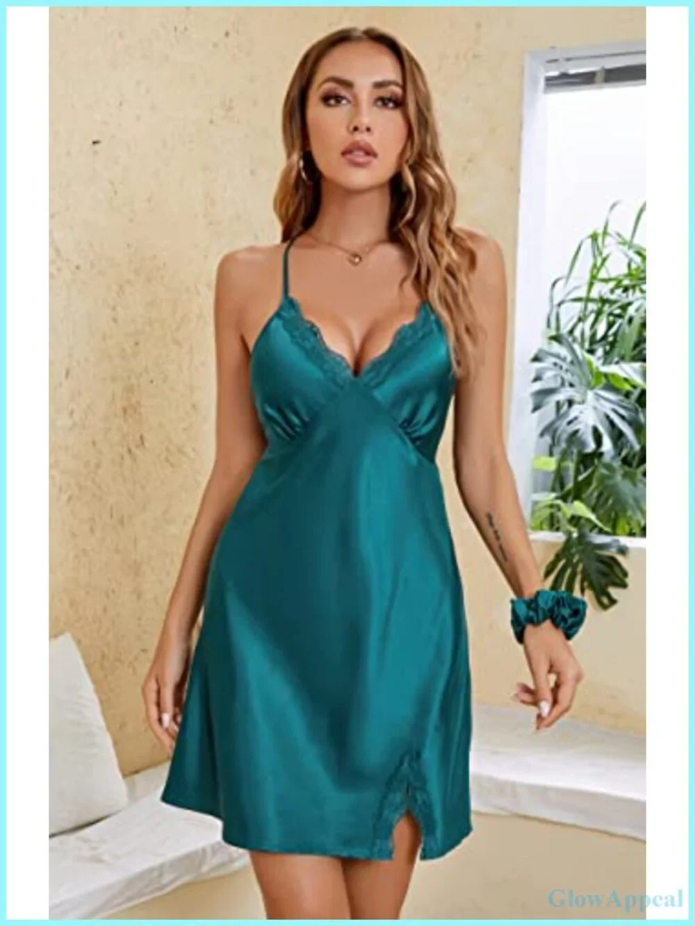 Silky Satin Lace Teddy Babydoll Nightgown Sleeveless Lounge Dress